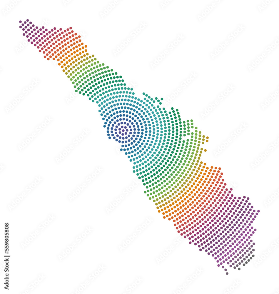 Aufkleber sumatra dotted map. digital style shape of sumatra. tech icon of the island with graduated dots. bea