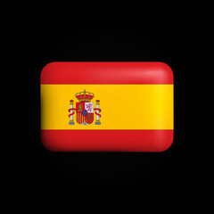 Spain Flag 3D Icon. National Flag of Spain. Vector illustration