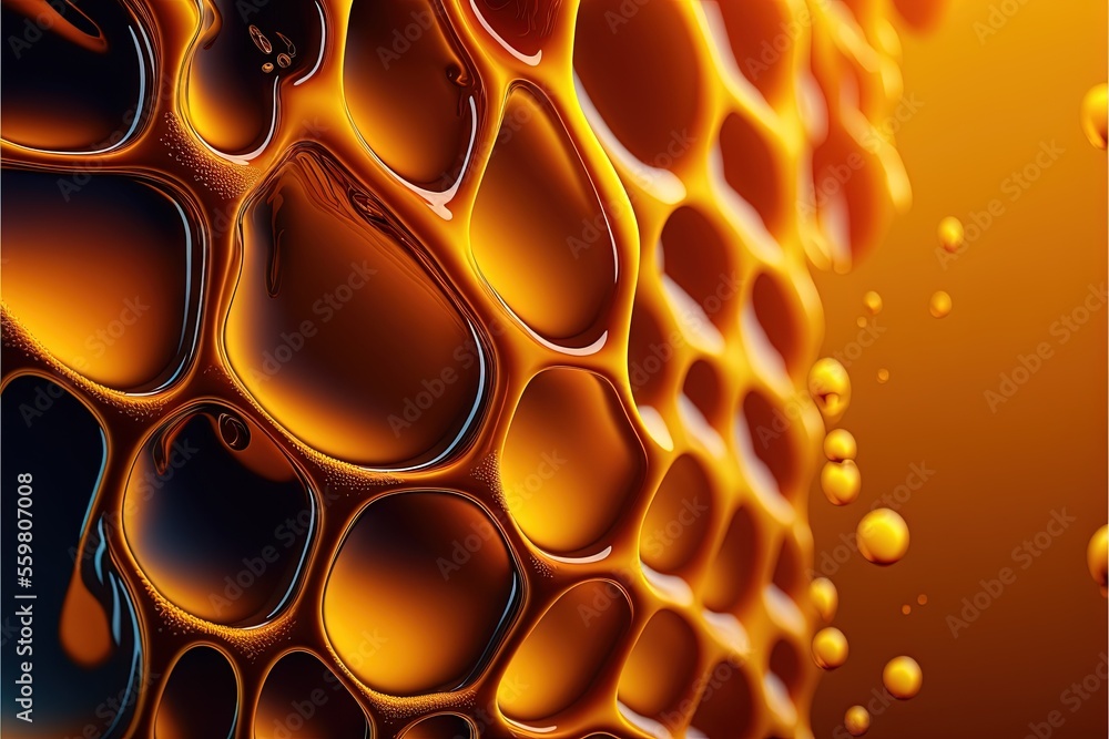 Aufkleber a close up of a liquid filled cell phone case with bubbles and drops of water on it, with a yellow b