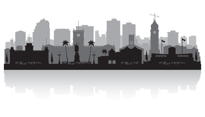 Fototapeta premium Honolulu Hawaii city skyline silhouette