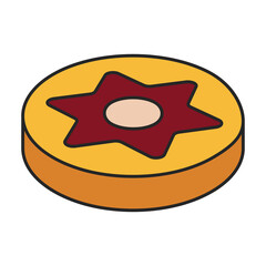 Obraz premium Biscuit cookie vector icon.Color vector icon isolated on white background biscuit cookie.