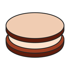 Biscuit cookie vector icon.Color vector icon isolated on white background biscuit cookie.