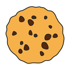 Cookies with crumbs vector icon.Color vector icon isolated on white background cookies with crumbs.