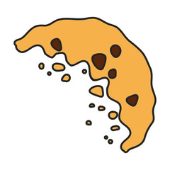 Cookies with crumbs vector icon.Color vector icon isolated on white background cookies with crumbs.