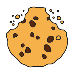 Cookies with crumbs vector icon.Color vector icon isolated on white background cookies with crumbs.