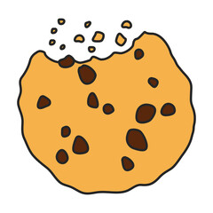 Cookies with crumbs vector icon.Color vector icon isolated on white background cookies with crumbs.