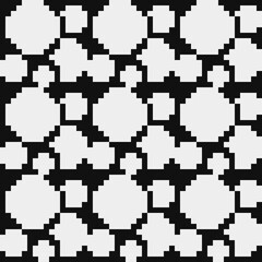 Abstract seamless fashion trend pattern fabric textures, black and white pattern, pixel art vector monochrome illustration. Design for web and mobile app.