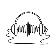 Design of audio headphones icon