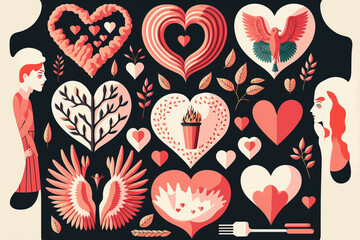 Valentine's day wallpaper greeting card.