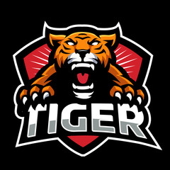 Tiger head esport logo gaming