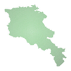 Armenia dotted map. Digital style shape of Armenia. Tech icon of the country with gradiented dots. Cool vector illustration.
