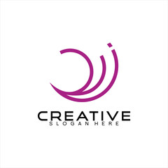 Abstract waves vector logo design with Arabic letter Z A D concept