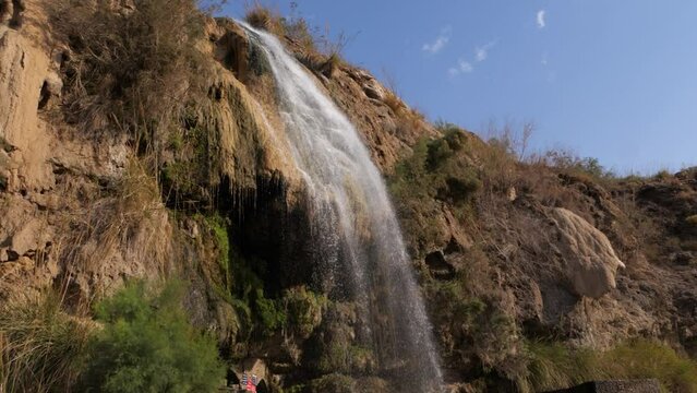 Waterfall at Ma'in Hot Springs in Jordan