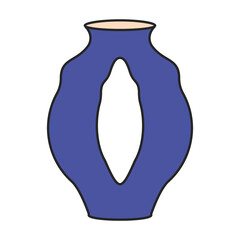 Pottery vase vector icon.Color vector icon isolated on white background pottery vase.