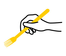フォークを持つ手のイラスト素材