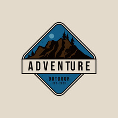 mountain logo design vector illustration, outdoor adventure .