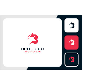 bull logo design with letter b