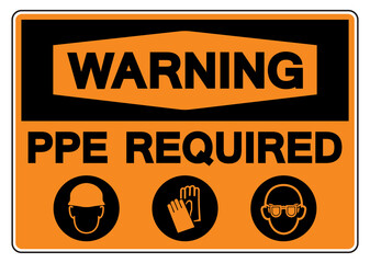 Warning PPE Required Symbol Sign ,Vector Illustration, Isolate On White Background Label .EPS10