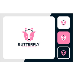 butterfly logo design with dog