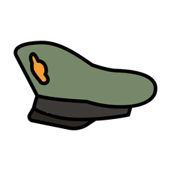 Military cap vector icon.Color vector icon isolated on white background military cap.