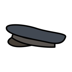 Military cap vector icon.Color vector icon isolated on white background military cap.