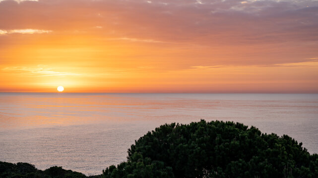 Impressive sunrise in Algarve, Portugal
