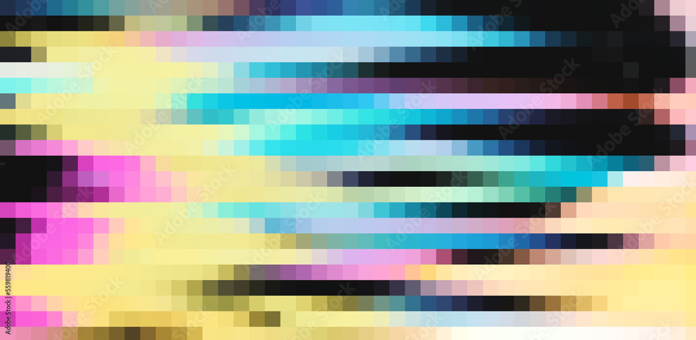 Poster Abstract background with digital pixel noise glitch artifacts.