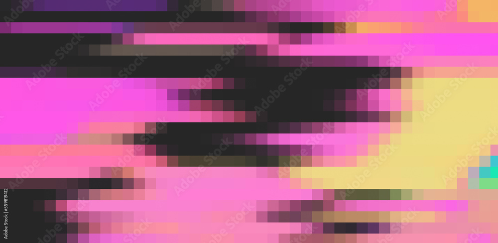 Aufkleber Glitched and pixelated screen of a computer. Abstract background with digital noise artifacts.