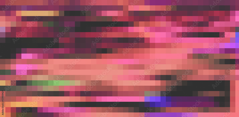 Aufkleber Glitched and pixelated screen of a computer. Abstract background with digital noise artifacts.