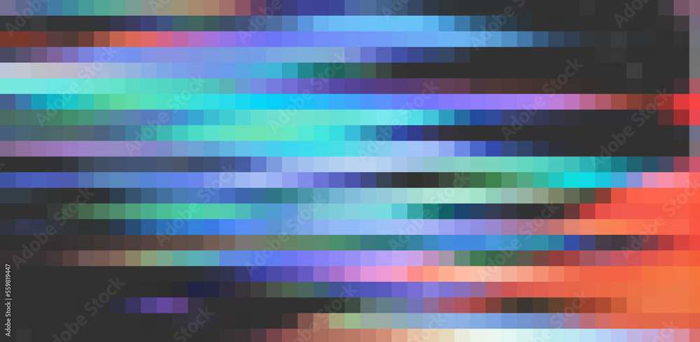 Aufkleber Glitched and pixelated screen of a computer. Abstract background with digital noise artifacts.