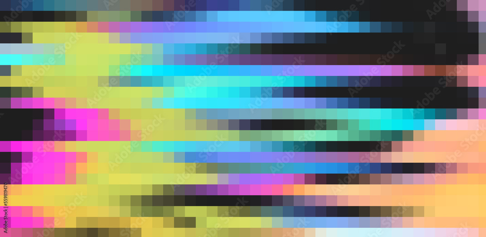 Aufkleber Glitched and pixelated screen of a computer. Abstract background with digital noise artifacts.