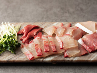 Sashimi, fresh raw fish dish