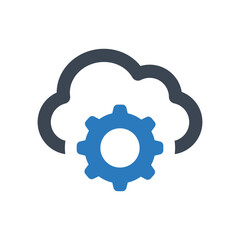 Cloud setting icon - vector illustration . Cloud, Data, Storage, Setting, Settings, Manage, Gear, Options, Preferences, line, outline, icons .