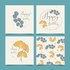 Birthday greeting cards beautifully decorated with lots of flowers.