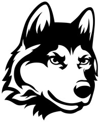 Head of dog. Wolf. abstract character illustration. Graphic logo designs template for emblem. Image of portrait.