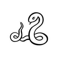 Obraz premium Eastern horoscope symbol of wisdom snake line and vector