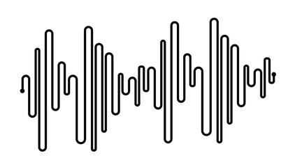 Music wave sound flat vector icon. Audio technology, music pulse.
