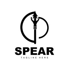 Spear Logo, Long Range Throwing Weapon Target Icon Design, Product And Company Brand Icon Illustration