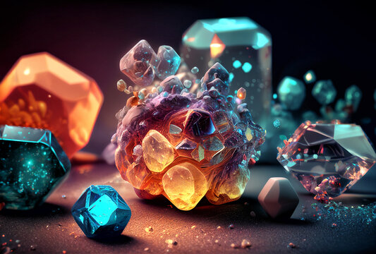 crystals and gems illustration