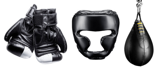 Sports equipment for boxing on an isolated background.