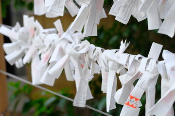 Omikuji , Omikuji is a small slip of paper that describes a person's future.