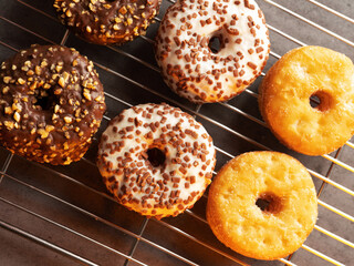 Croissant donuts on the oven grill