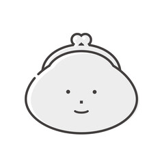 笑っているがま口タイプのお財布 - お金･家計･金運アップのイメージ素材
