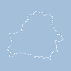 Vector outline map Belarus, line border country