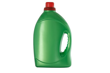Green bottle with washing powder. Bottle isolate on a white background. Liquid detergent in a bottle. canister with engine oil isolated on white background
