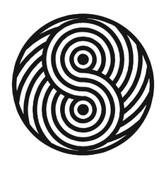 Abstract circle consisting of lines in the shape of a figure eight