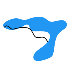illustration of a blob with wavy line