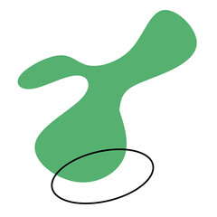 Green blob with round outline. Green energy concept.