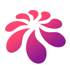Abstract flower symbol with curled petals. Flower symbol. Whirlpool logo