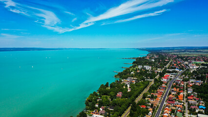 view of the sea and city